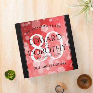 Elegant 80th Ruby Wedding Anniversary Celebration Binder
