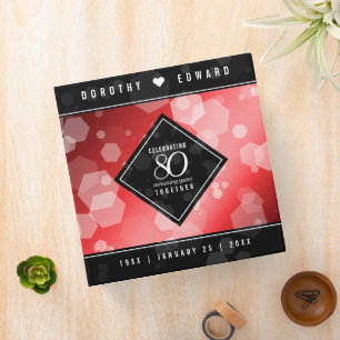 Elegant 80th Ruby Wedding Anniversary Celebration Binder