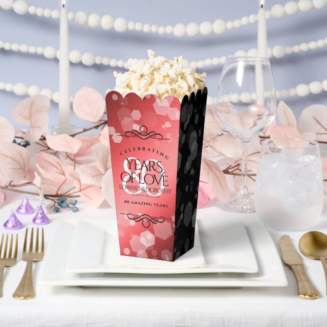 Elegant 80th Ruby Wedding Anniversary Celebration Favor Box (Wedding)
