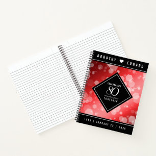 Elegant 80th Ruby Wedding Anniversary Celebration Notebook