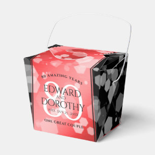 Elegant 80th Ruby Wedding Anniversary Favor Box