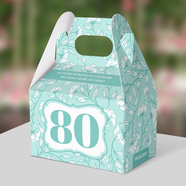 Elegant 80th (up to 99 years old) Birthday  Favor Box (Creator Uploaded)