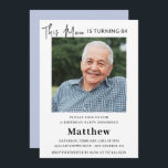 Elegant 84th birthday invitations Men Photo<br><div class="desc">Elegant 84th birthday invitations Men Photo Modern</div>