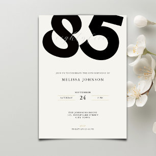 Elegant 85th Birthday Invitation - Minimal Style