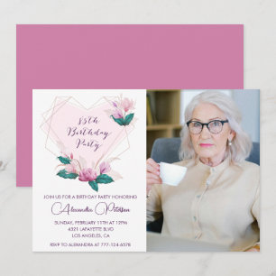Elegant 85th birthday invitations Floral Photo