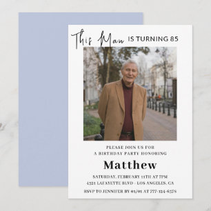 Elegant 85th birthday invitations Men Photo