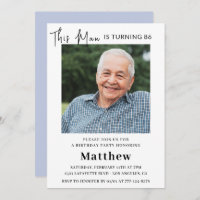 Elegant 86th birthday invitations Men Photo