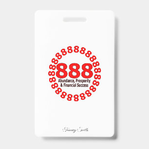 Elegant 888 Angel Number Invitation Card Badge