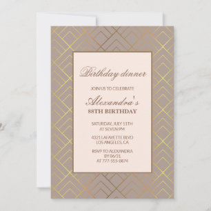 Elegant 88th birthday invitations Birthday dinner