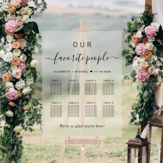 Elégant 8 Mariage table Siège givré (Créateur téléchargé)