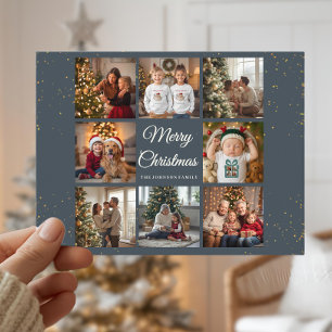 Elegant 8 Photo Christmas Card