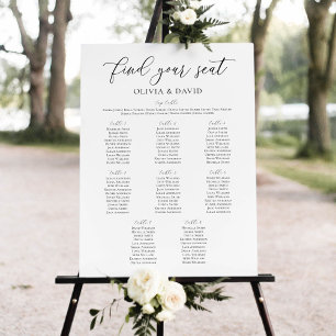 Elegant 8 Tables Find Your Seat Seating Chart