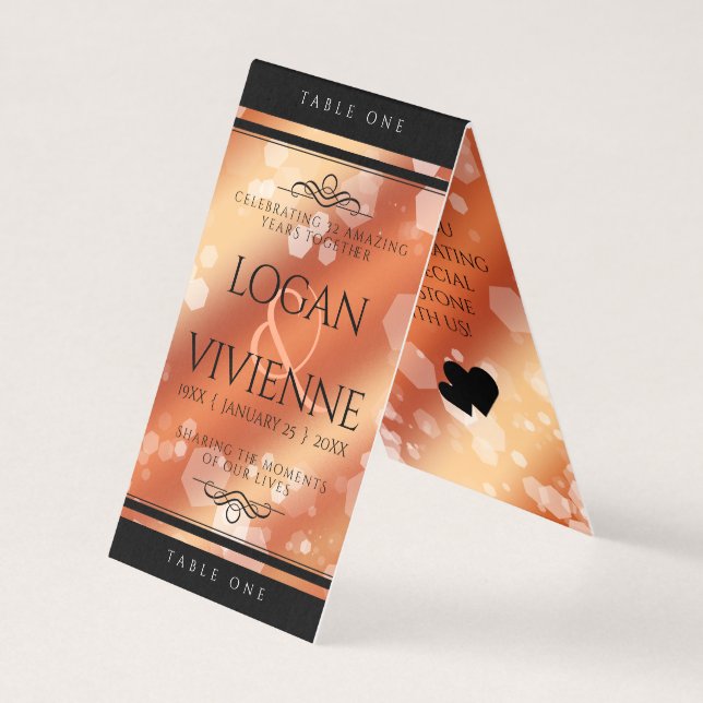 Elegant 8th 32nd Bronze Wedding Anniversary (Front)