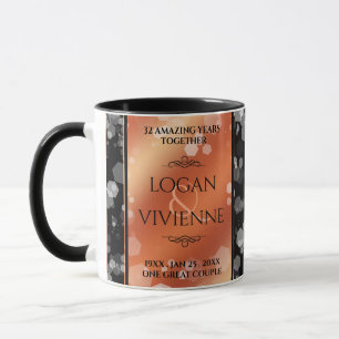 Elegant 8th 32nd Bronze Wedding Anniversary Mug