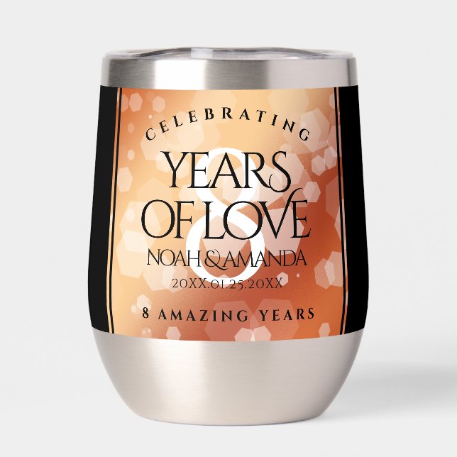 Elegant 8th Bronze Wedding Anniversary (Back)