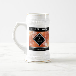 Elegant 8th Bronze Wedding Anniversary Beer Stein