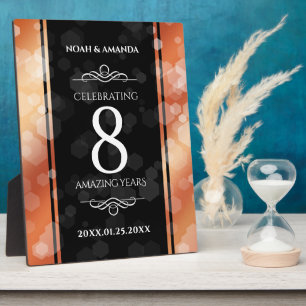 Elegant 8th Bronze Wedding Anniversary Plaque