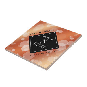 Elegant 8th Bronze Wedding Anniversary Tile