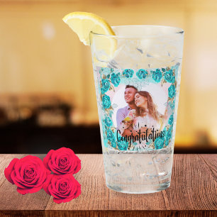 Elegant 8th Wedding Anniversary Photo Couple Glass