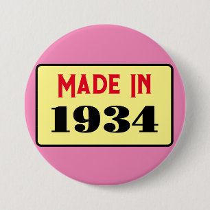 Elegant 90th Birthday Born in 1935 3 Inch Round Button