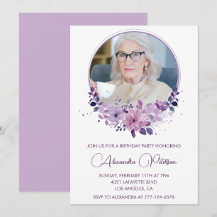 Elegant 90th birthday invitation Photo Elegant