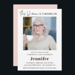 Elegant 90th birthday invitations for her Photo<br><div class="desc">Elegant 90th birthday invitations for her Photo Modern</div>