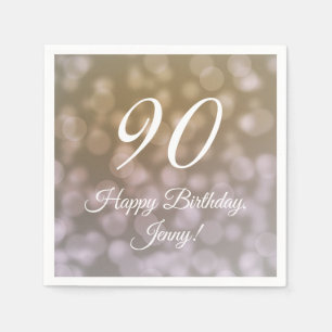 Elegant 90th Birthday Napkins For Her