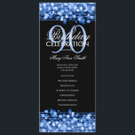 Elegant 90th Birthday Party Program Navy Menu<br><div class="desc">Elegant "Birthday Party Program" design with Sparkles & Lights in Navy w/ custom text.</div>