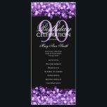 Elegant 90th Birthday Party Program Purple Menu<br><div class="desc">Elegant "Birthday Party Program" design with Sparkles & Lights in Purple w/ custom text.</div>