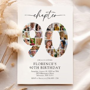Elegant 90th Chapter Birthday Invitation