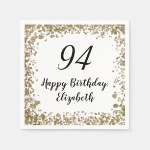 Elegant 94th Birthday Napkins With Gold Sequins