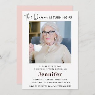 Elegant 95th birthday invitations for her Photo