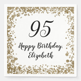 Elegant 95th Birthday Napkins With Gold Sequins