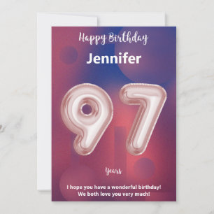 Elegant 97th Birthday Card - Personalized Happy