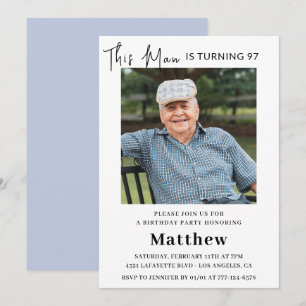 Elegant 97th birthday invitations Men Photo