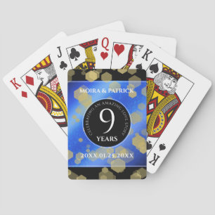 Elegant 9th Lapis Lazuli Wedding Anniversary Playing Cards