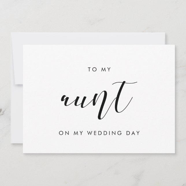Elégant à ma tante sur ma carte de jour de mariage (Devant)