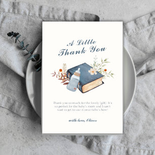 Elegant A New Chapter Book Bottle Baby Shower  Thank You Card