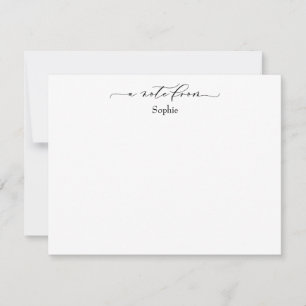 Elegant "A Note From" in Simple Black & White Card