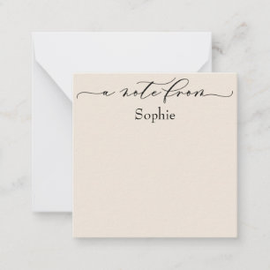 Elegant "A Note From" in Simple Cream Card
