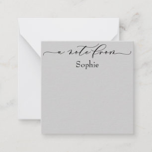 Elegant "A Note From" in Simple Light Grey Card