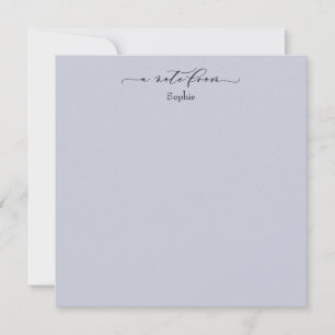 Elegant "A Note From" Simple Card Dusty Blue