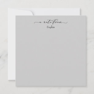 Elegant "A Note From" Simple Card Light Grey
