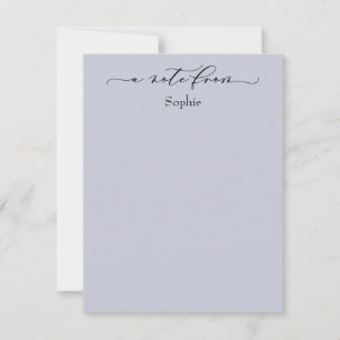 Elegant "A Note From" Simple Dusty Blue Card