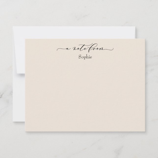 Elegant "A Note From", Simple in Cream Card (Front)