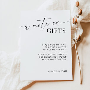 Elegant A Note On Gifts Wedding Enclosure Card