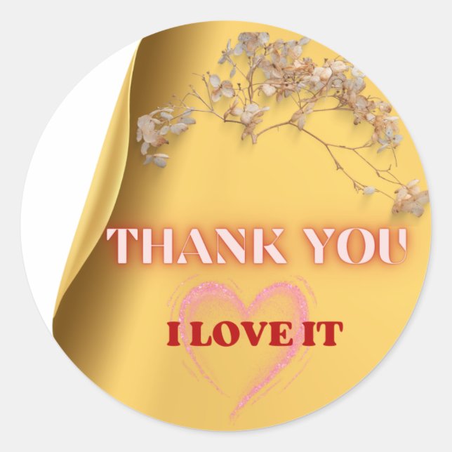 Elegant A Sweet Modern Thank You Classic Round Sticker (Front)