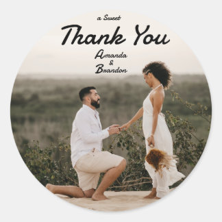 Elegant A Sweet Thank You  Classic Round Sticker