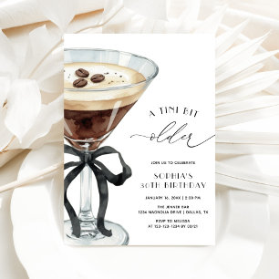 Elegant A Tini Bit Older Espresso Martini Birthday Invitation