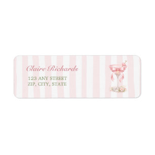 Elegant A Tini One Pink Baby Shower Return Address